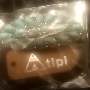 Tipi Turquoise and Brown Keychain